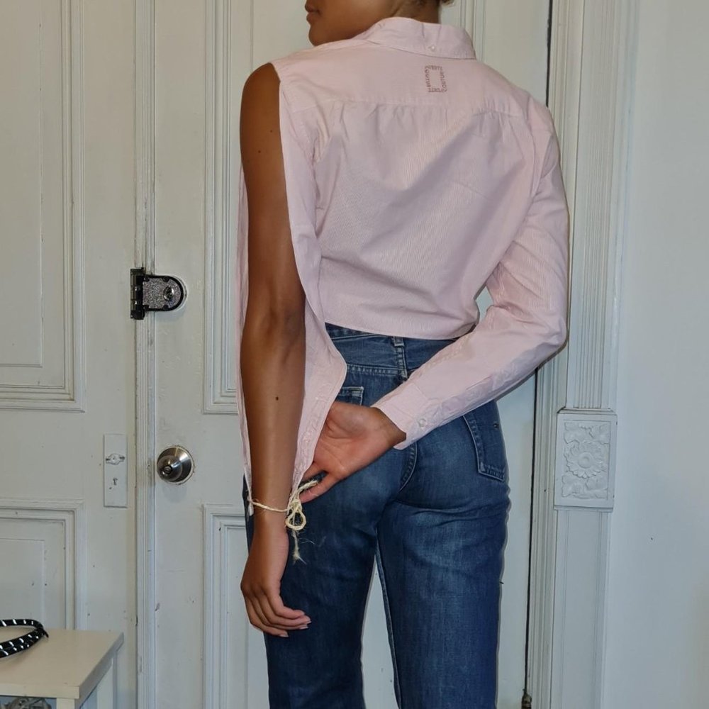 Upcycled button down shirt